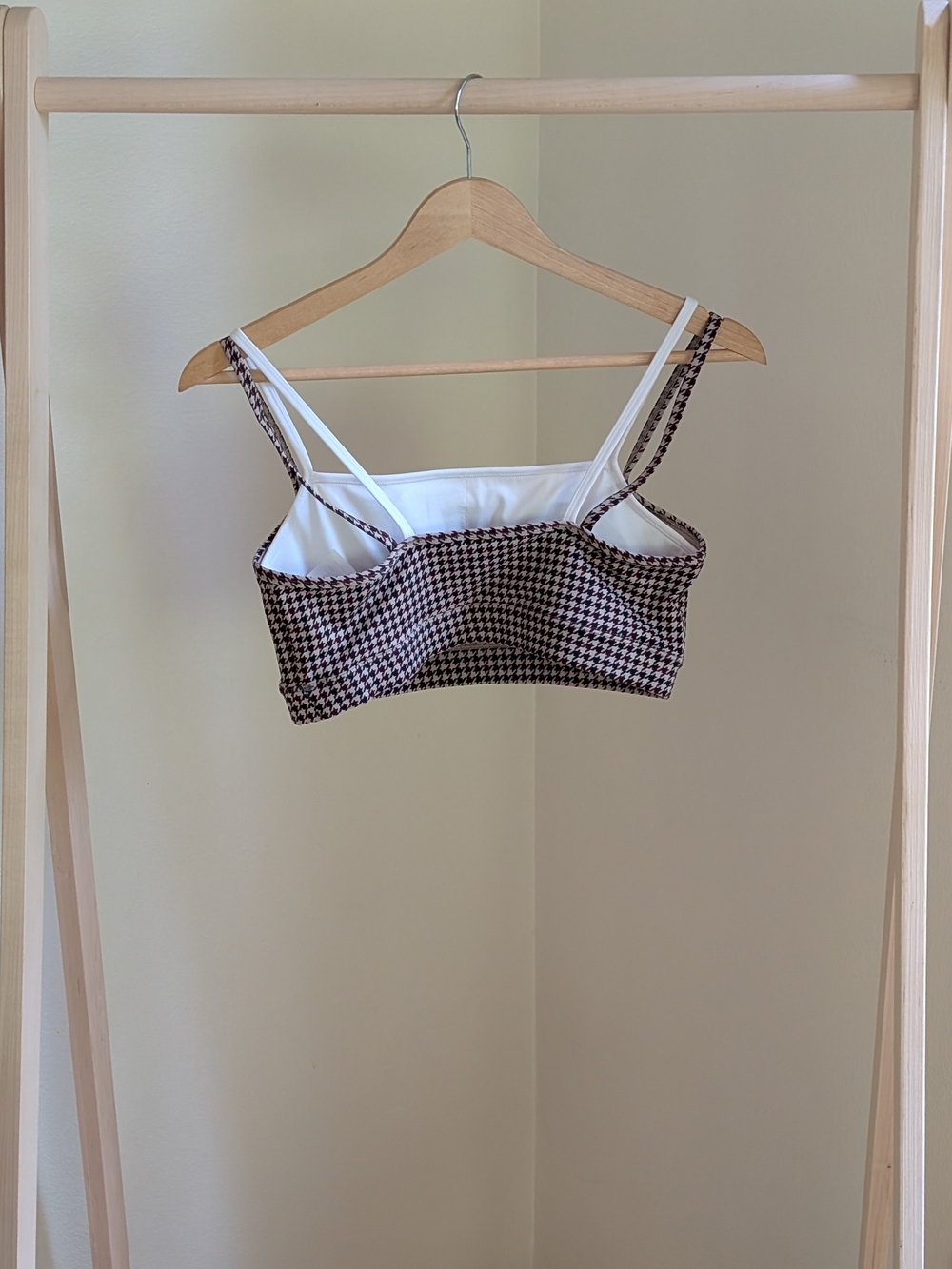Abercrombie & Fitch YPB Double Layer Houndstooth Sports Bra In Brown - M - Picture 10 of 10
